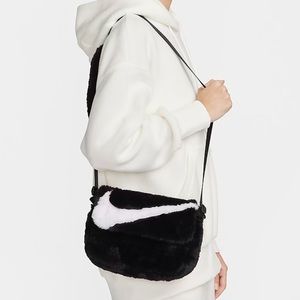 nike faux fur crossbody bag
